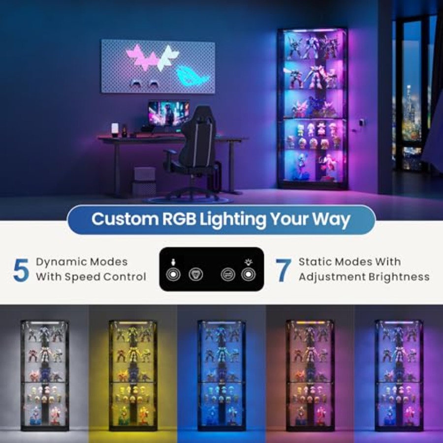 Corner Display Case with RGB L - Display Case Acrylic 评论和价格