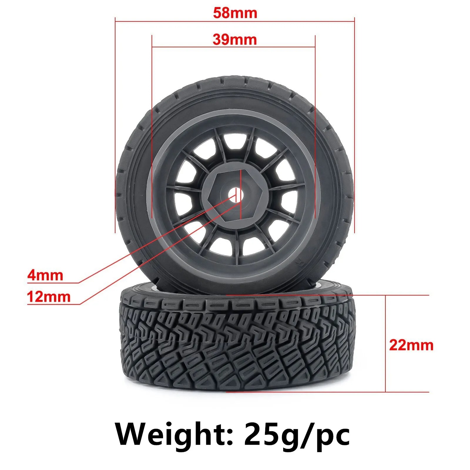 4Pcs 1/14 RC WRC Rally Tires w - Tamiya Model Rc Car 评论和价格