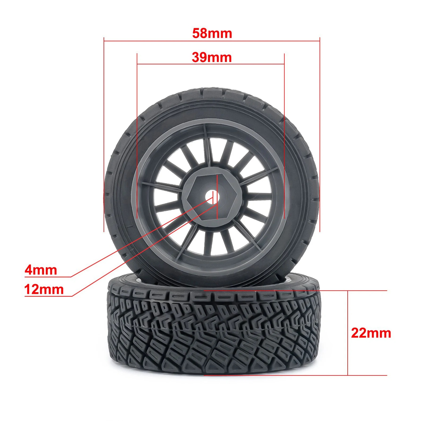 4Pcs 1/14 RC WRC Rally Tires w - Tamiya Model Rc Car 评论和价格
