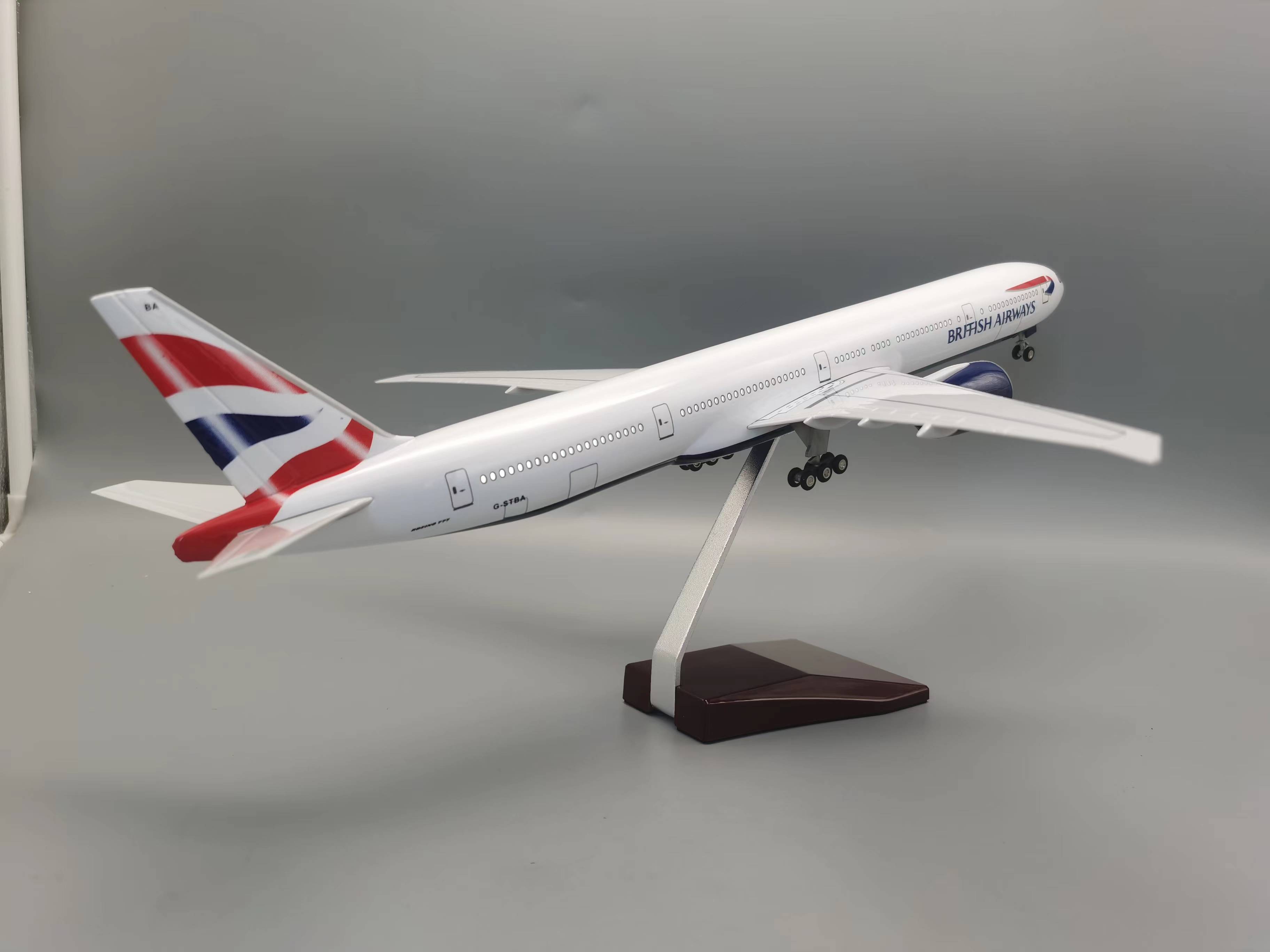 47cm Aircraft Diecast 777 Brit - Model Airplane Plastic 评论和价格