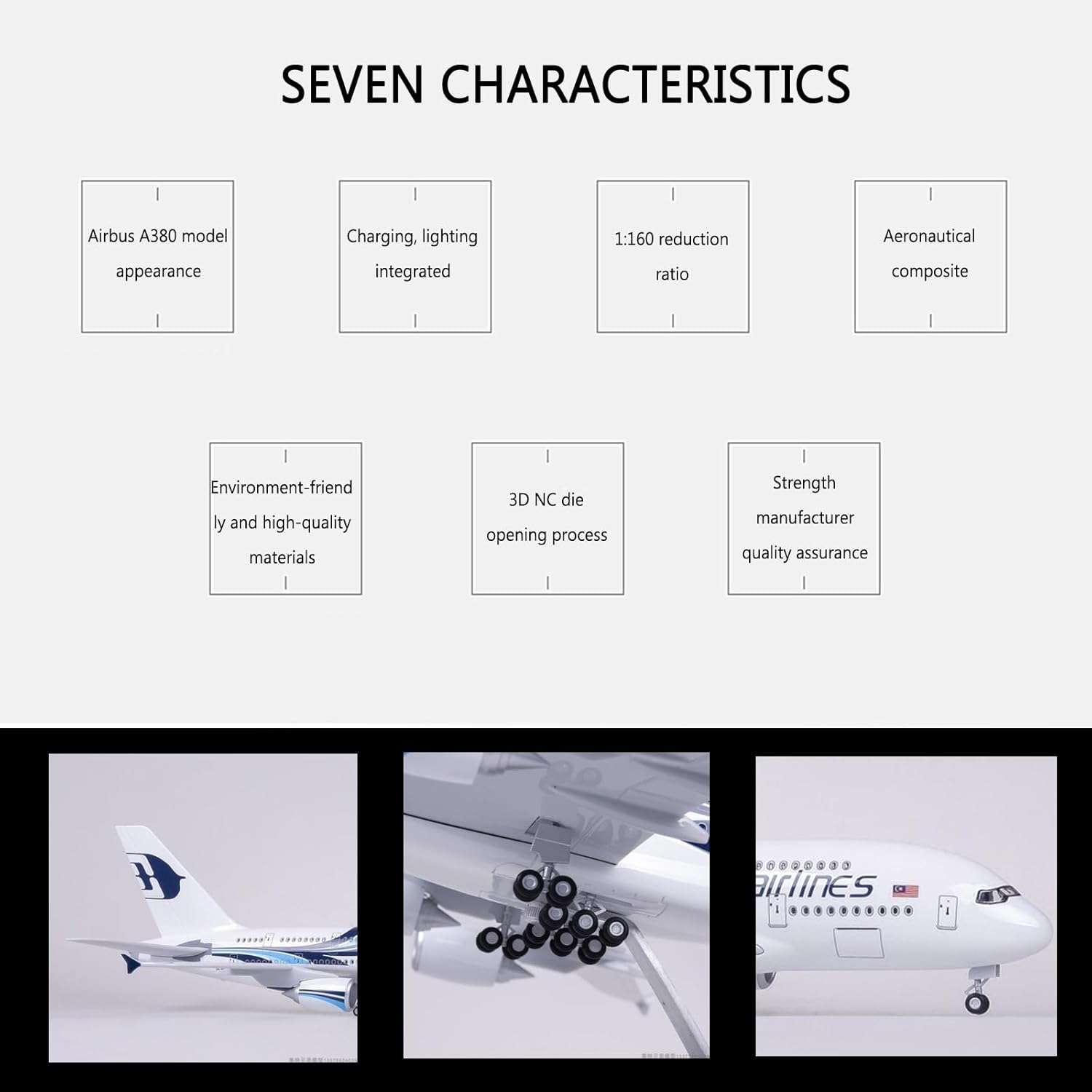 1:160 Scale Malaysia Airlines  - Model Airplane Plastic 评论和价格